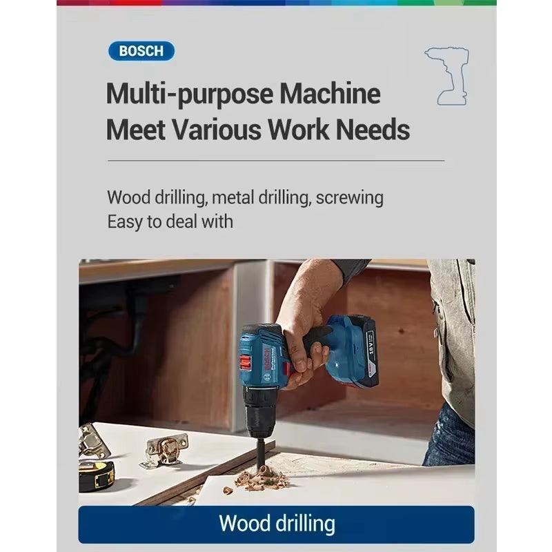 GSR 185-LI 18V Brushless Drill Driver Electric Screwdriver for Metal Wood Wall Cordless Professional Power Tool GSR185-LI